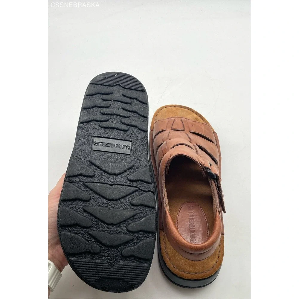 Canyon River Brawn Mens Vintage Leather‎ Sandals - Size 10D